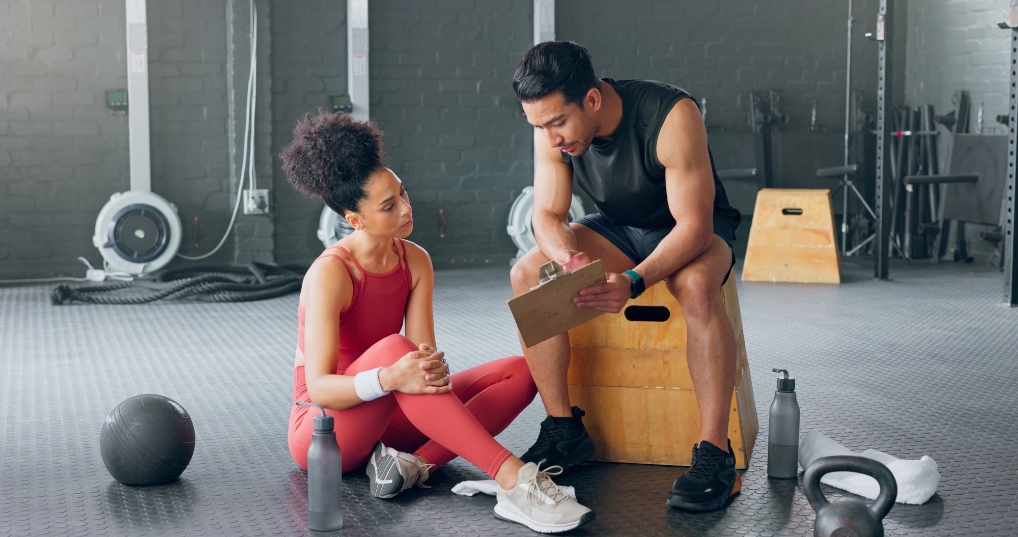 Coach reviewing a training plan with an athlete